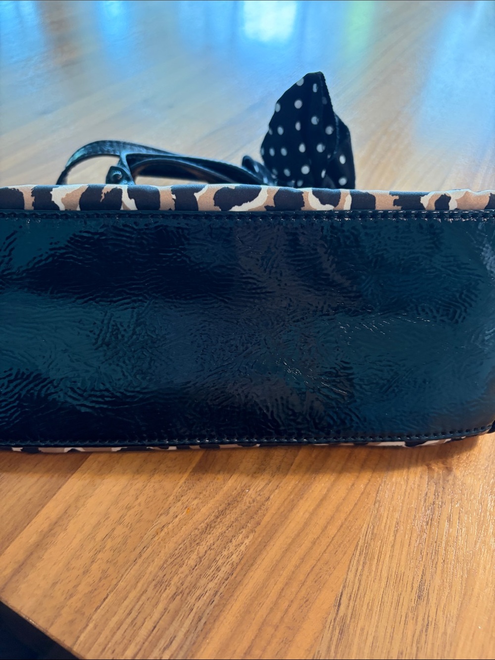 Juicy couture Leopard Print Crossbody Bag with Polka Dot Bow - Black/Tan - Picture 9 of 9